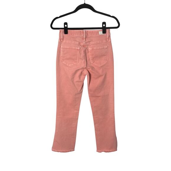 PAIGE Hoxton Straight Ankle Frayed Split Hem Jeans Vintage Coral Size 25 - Picture 4 of 12